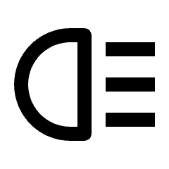 Headlight High Icon from Outlined Line - Streamline Material Set