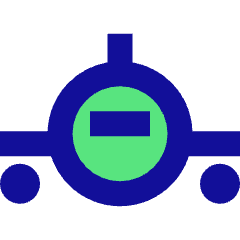 Plane Front Icon from Sharp Pop Set