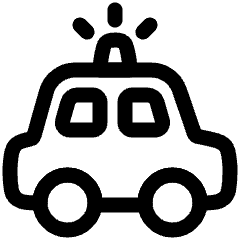 Police Car Icon from Plump Line Set