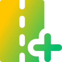 Road Add Icon from Core Gradient Set