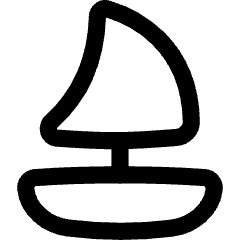 Sail Ship Icon from Flex Line Set