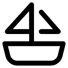 Sail Ship Icon from Core Line Set