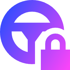 Steering Lock Warning Icon from Sharp Gradient Set