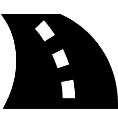 Street Road Curve Left Icon from Sharp Solid Set