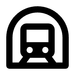 Subway Icon from Rounded Line - Streamline Material Set