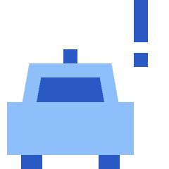 Taxi Alert Icon from Sharp Flat Set