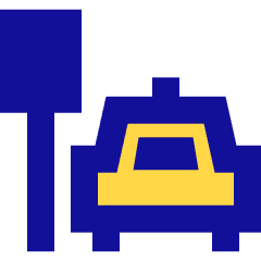 Taxi Station Icon from Sharp Pop Set