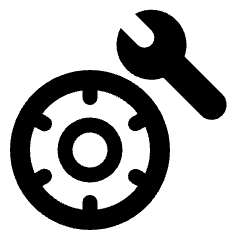 Tire Repair Icon from Rounded Line - Streamline Material Set