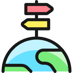 Travel Crossroad Direction Board Icon from Ultimate Colors Set