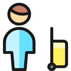 Travel Man Luggage Icon from Ultimate Colors Set