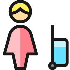 Travel Woman Luggage Icon from Ultimate Colors Set