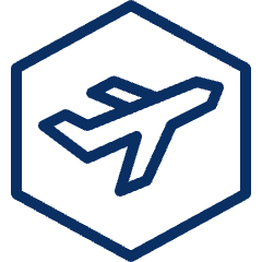 Airplane Hexagon Icon from Cyber Line Set