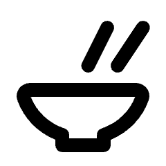 Bowl Chopsticks Icon from Rounded Line - Streamline Material Set