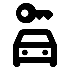 Car Rental Icon from Rounded Line - Streamline Material Set