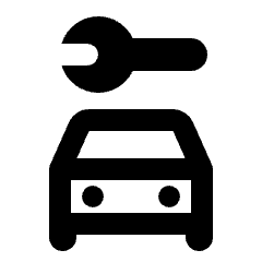 Car Repair Icon from Rounded Line - Streamline Material Set