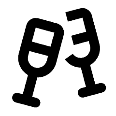 Champagne Icon from Rounded Line - Material Pro Set