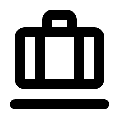 Checked Bag Icon from Rounded Line - Streamline Material Set