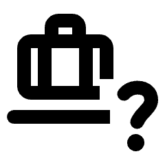 Checked Bag Question Icon from Rounded Line - Streamline Material Set