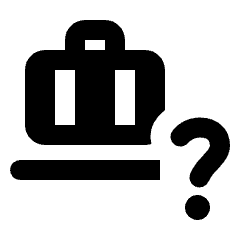 Checked Bag Question Fill Icon from Rounded Fill - Streamline Material Set