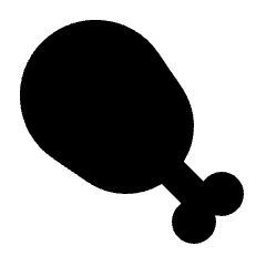 Drumstick Fill Icon from Outlined Fill - Streamline Material Set