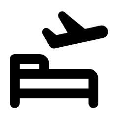 Flights And Hotels Icon from Rounded Line - Streamline Material Set