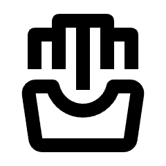 French Fries Icon from Rounded Line - Streamline Material Set