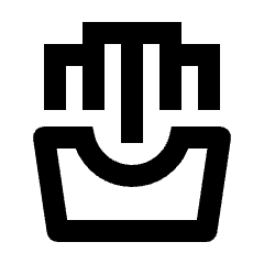 French Fries Icon from Outlined Line - Streamline Material Set