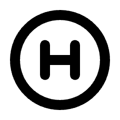 Hospital Sign Circle Icon from Rounded Line - Streamline Material Set