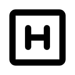 Hospital Sign Square Icon from Rounded Line - Streamline Material Set