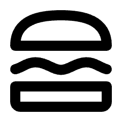 Lunch Dining Icon from Rounded Line - Material Pro Set