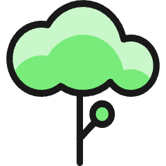 Tree Cloud Icon from Ultimate Colors Set