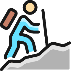 Trekking Mountain Icon from Ultimate Colors Set