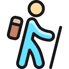 Trekking Person Icon from Ultimate Colors Set
