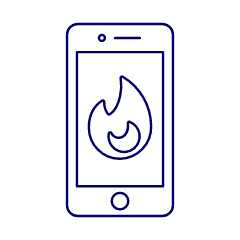Phone Flame Illustration from UX Line Set