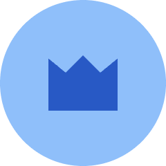 Crown Circle Icon from Sharp Flat Set