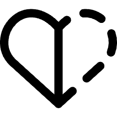 Half Heart Icon from Core Line Set