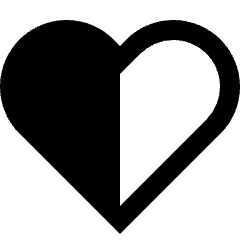 Half Heart Icon from Sharp Solid Set