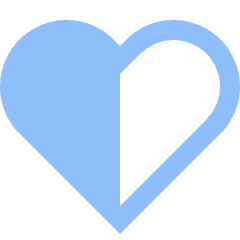 Half Heart Icon from Sharp Flat Set