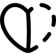 Half Heart Icon from Flex Line Set