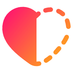 Half Heart Icon from Plump Gradient Set