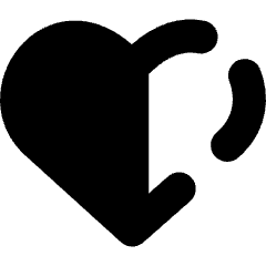 Half Heart Icon from Micro Solid Set