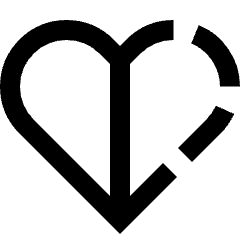 Half Heart Icon from Sharp Line Set