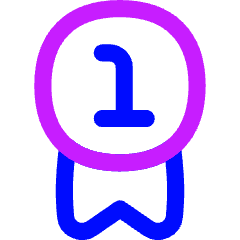 Medal 1st Place Champion Icon from Flex Neon Set