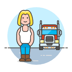 Truck And Driver 4 Illustration from UX Colors Set