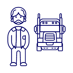 Truck And Driver 1 Illustration from UX Line Set