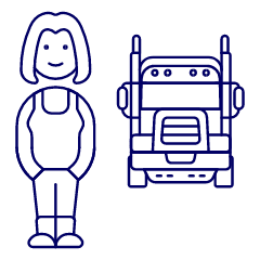 Truck And Driver 4 Illustration from UX Line Set