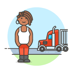 Trucker On Road 5 Illustration from UX Colors Set