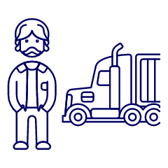 Trucker On Road 1 Illustration from UX Line Set