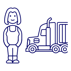 Trucker On Road 4 Illustration from UX Line Set