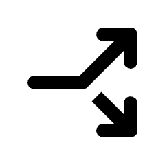 Arrow Split Icon from Rounded Line - Streamline Material Set